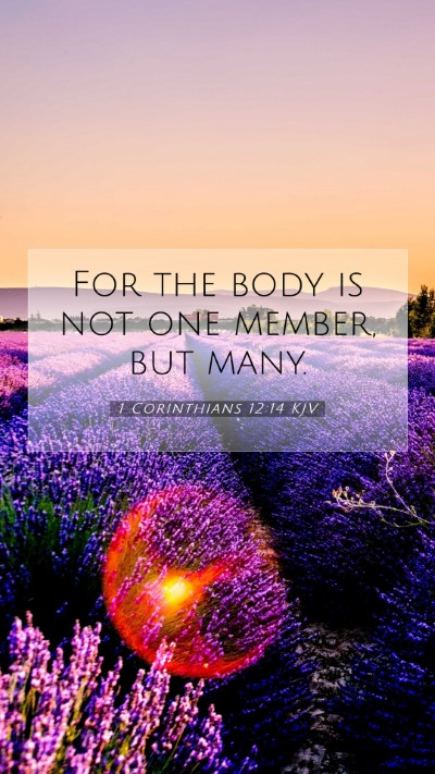 Picture 07 - 1 Corinthians 12:14 KJV Mobile Phone Wallpaper - For the body is not one member, but - Mobile Bible Verse Wallpaper