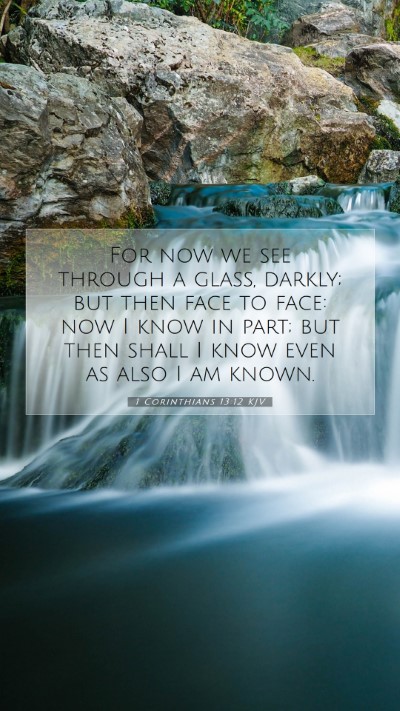 Picture 07 - 1 Corinthians 13:12 KJV Mobile Phone Wallpaper - For now we see through a glass, darkly; but then - Mobile Bible Verse Wallpaper