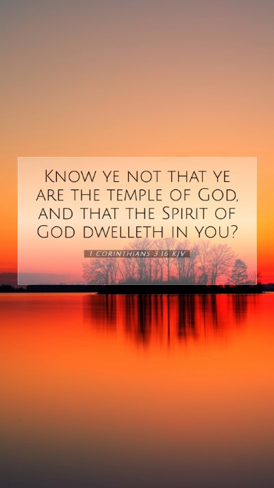 Picture 07 - 1 Corinthians 3:16 KJV Mobile Phone Wallpaper - Know ye not that ye are the temple of God, and - Mobile Bible Verse Wallpaper
