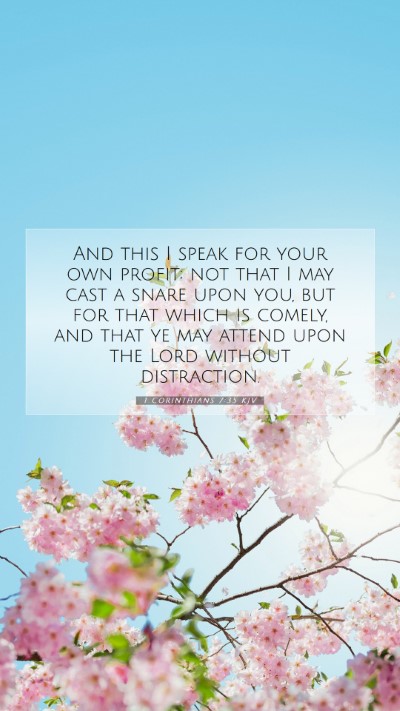 Picture 07 - 1 Corinthians 7:35 KJV Mobile Phone Wallpaper - And this I speak for your own profit; not that I - Mobile Bible Verse Wallpaper