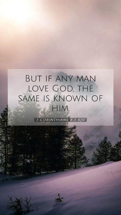 Picture 07 - 1 Corinthians 8:3 KJV Mobile Phone Wallpaper - But if any man love God, the same is known of - Mobile Bible Verse Wallpaper