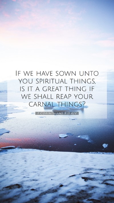 Picture 07 - 1 Corinthians 9:11 KJV Mobile Phone Wallpaper - If we have sown unto you spiritual things, is it - Mobile Bible Verse Wallpaper