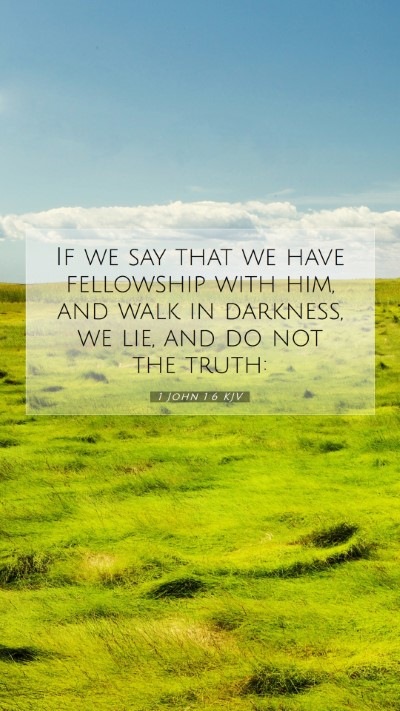 Picture 07 - 1 John 1:6 KJV Mobile Phone Wallpaper - If we say that we have fellowship with him, and - Mobile Bible Verse Wallpaper