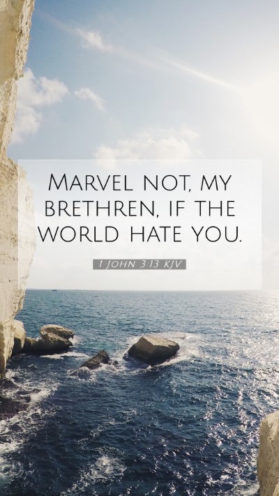 Picture 07 - 1 John 3:13 KJV Mobile Phone Wallpaper - Marvel not, my brethren, if the world hate - Mobile Bible Verse Wallpaper
