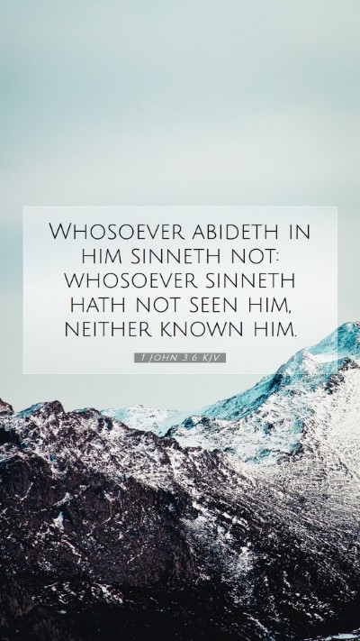 Picture 07 - 1 John 3:6 KJV Mobile Phone Wallpaper - Whosoever abideth in him sinneth not: whosoever - Mobile Bible Verse Wallpaper