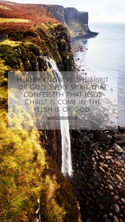 Picture 07 - 1 John 4:2 KJV Mobile Phone Wallpaper - Hereby know ye the Spirit of God: Every spirit - Mobile Bible Verse Wallpaper