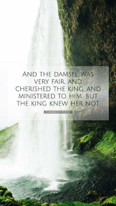 Picture 07 - 1 Kings 1:4 KJV Mobile Phone Wallpaper - And the damsel was very fair, and cherished the - Mobile Bible Verse Wallpaper