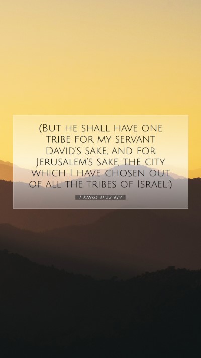 Picture 07 - 1 Kings 11:32 KJV Mobile Phone Wallpaper - (But he shall have one tribe for my servant - Mobile Bible Verse Wallpaper
