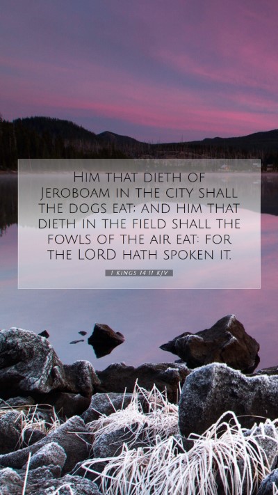 Picture 07 - 1 Kings 14:11 KJV Mobile Phone Wallpaper - Him that dieth of Jeroboam in the city shall the - Mobile Bible Verse Wallpaper