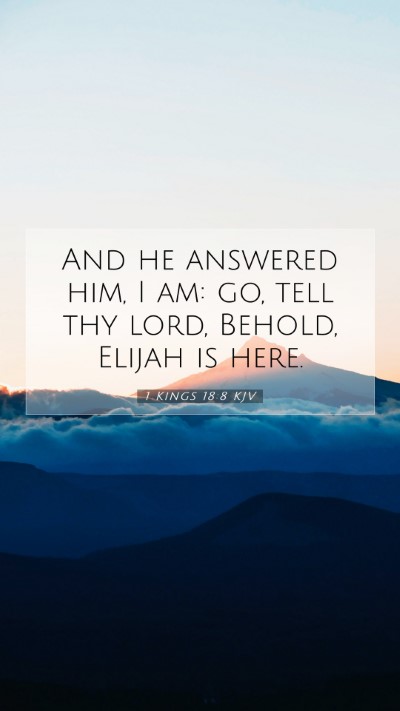 Picture 07 - 1 Kings 18:8 KJV Mobile Phone Wallpaper - And he answered him, I am: go, tell thy lord, - Mobile Bible Verse Wallpaper