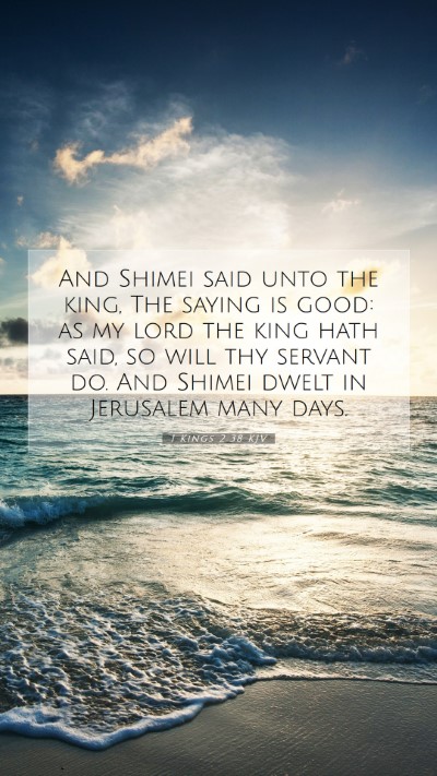 Picture 07 - 1 Kings 2:38 KJV Mobile Phone Wallpaper - And Shimei said unto the king, The saying is - Mobile Bible Verse Wallpaper