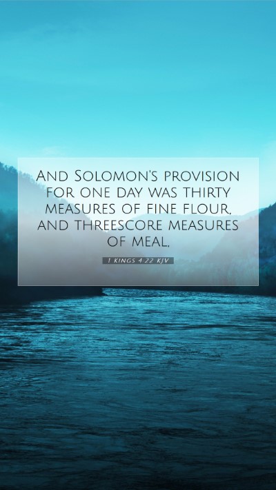 Picture 07 - 1 Kings 4:22 KJV Mobile Phone Wallpaper - And Solomon's provision for one day was thirty - Mobile Bible Verse Wallpaper