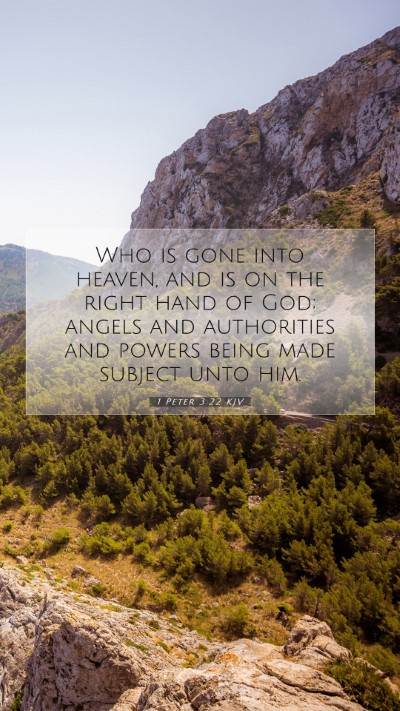 Picture 07 - 1 Peter 3:22 KJV Mobile Phone Wallpaper - Who is gone into heaven, and is on the right hand - Mobile Bible Verse Wallpaper
