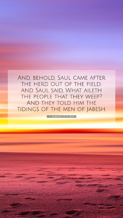 Picture 07 - 1 Samuel 11:5 KJV Mobile Phone Wallpaper - And, behold, Saul came after the herd out of the - Mobile Bible Verse Wallpaper
