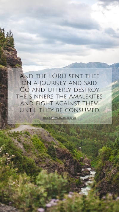 Picture 07 - 1 Samuel 15:18 KJV Mobile Phone Wallpaper - And the LORD sent thee on a journey, and said, Go - Mobile Bible Verse Wallpaper