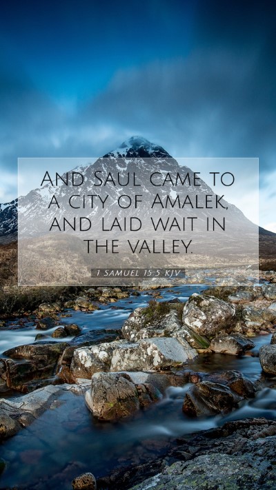 Picture 07 - 1 Samuel 15:5 KJV Mobile Phone Wallpaper - And Saul came to a city of Amalek, and laid wait - Mobile Bible Verse Wallpaper