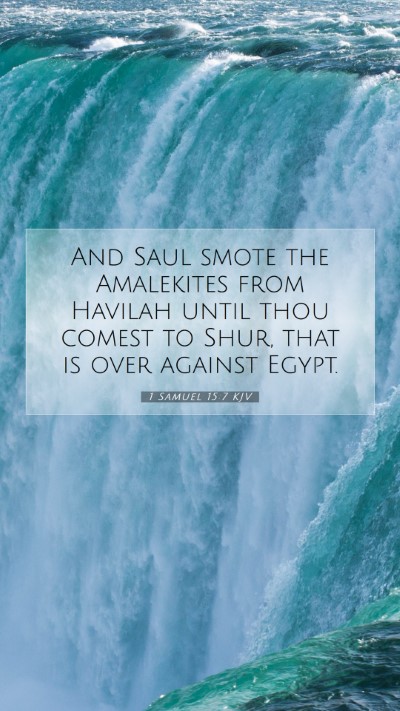 Picture 07 - 1 Samuel 15:7 KJV Mobile Phone Wallpaper - And Saul smote the Amalekites from Havilah until - Mobile Bible Verse Wallpaper