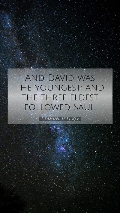 Picture 07 - 1 Samuel 17:14 KJV Mobile Phone Wallpaper - And David was the youngest: and the three eldest - Mobile Bible Verse Wallpaper