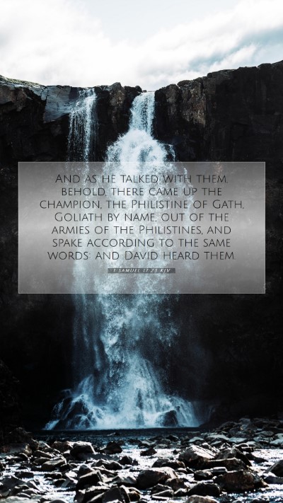 Picture 07 - 1 Samuel 17:23 KJV Mobile Phone Wallpaper - And as he talked with them, behold, there came up - Mobile Bible Verse Wallpaper