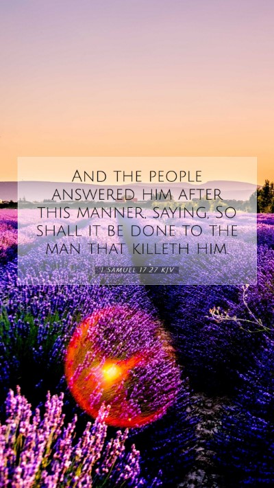 Picture 07 - 1 Samuel 17:27 KJV Mobile Phone Wallpaper - And the people answered him after this manner, - Mobile Bible Verse Wallpaper