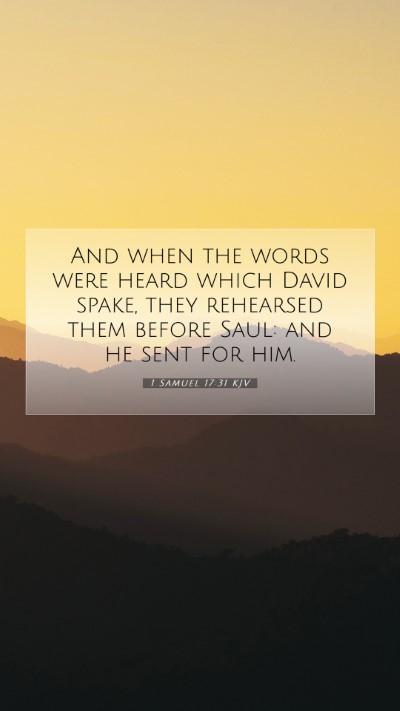 Picture 07 - 1 Samuel 17:31 KJV Mobile Phone Wallpaper - And when the words were heard which David spake, - Mobile Bible Verse Wallpaper