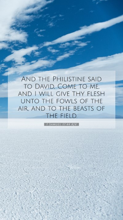Picture 07 - 1 Samuel 17:44 KJV Mobile Phone Wallpaper - And the Philistine said to David, Come to me, and - Mobile Bible Verse Wallpaper