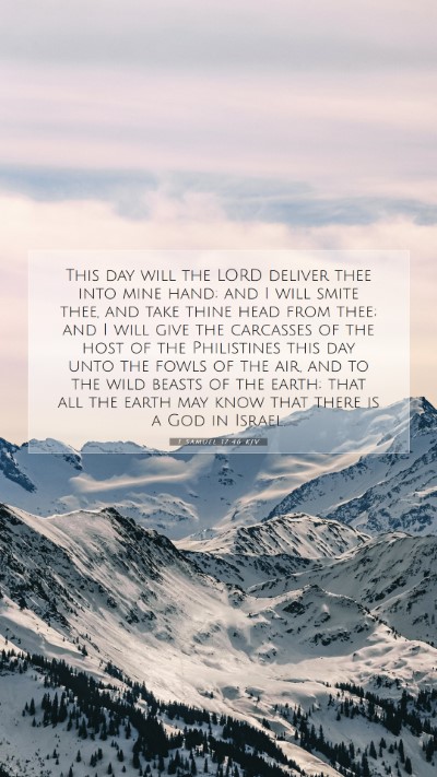 Picture 07 - 1 Samuel 17:46 KJV Mobile Phone Wallpaper - This day will the LORD deliver thee into mine - Mobile Bible Verse Wallpaper