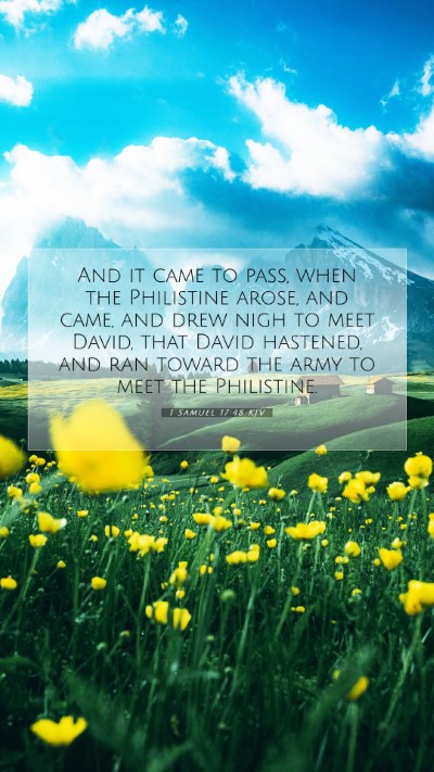Picture 07 - 1 Samuel 17:48 KJV Mobile Phone Wallpaper - And it came to pass, when the Philistine arose, - Mobile Bible Verse Wallpaper