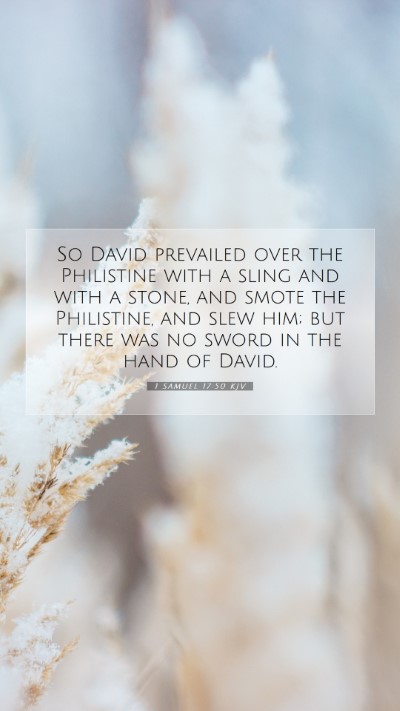 Picture 07 - 1 Samuel 17:50 KJV Mobile Phone Wallpaper - So David prevailed over the Philistine with a - Mobile Bible Verse Wallpaper