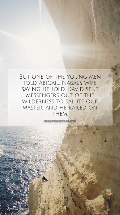 Picture 07 - 1 Samuel 25:14 KJV Mobile Phone Wallpaper - But one of the young men told Abigail, Nabal's - Mobile Bible Verse Wallpaper