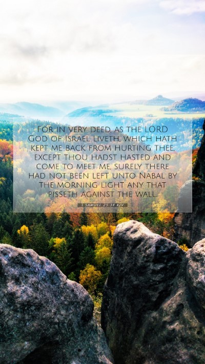 Picture 07 - 1 Samuel 25:34 KJV Mobile Phone Wallpaper - For in very deed, as the LORD God of Israel - Mobile Bible Verse Wallpaper