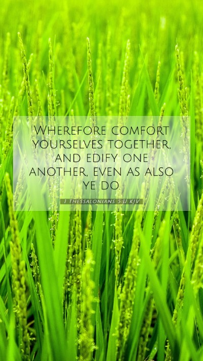 Picture 07 - 1 Thessalonians 5:11 KJV Mobile Phone Wallpaper - Wherefore comfort yourselves together, and edify - Mobile Bible Verse Wallpaper