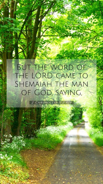 Picture 07 - 2 Chronicles 11:2 KJV Mobile Phone Wallpaper - But the word of the LORD came to Shemaiah the man - Mobile Bible Verse Wallpaper