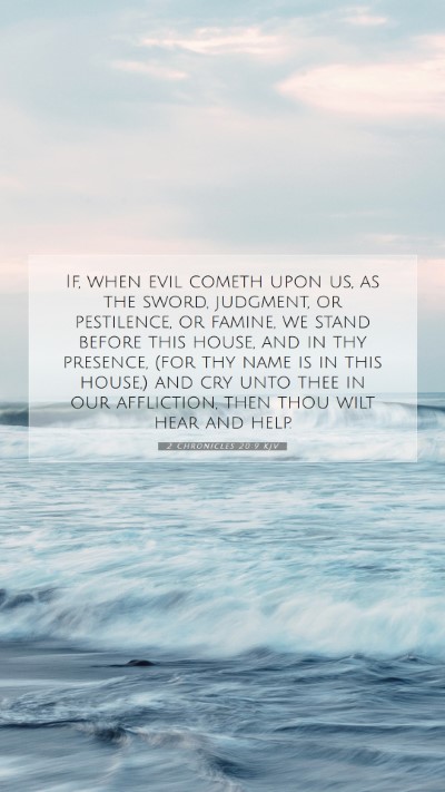 Picture 07 - 2 Chronicles 20:9 KJV Mobile Phone Wallpaper - If, when evil cometh upon us, as the sword, - Mobile Bible Verse Wallpaper