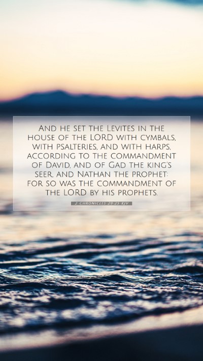 Picture 07 - 2 Chronicles 29:25 KJV Mobile Phone Wallpaper - And he set the Levites in the house of the LORD - Mobile Bible Verse Wallpaper