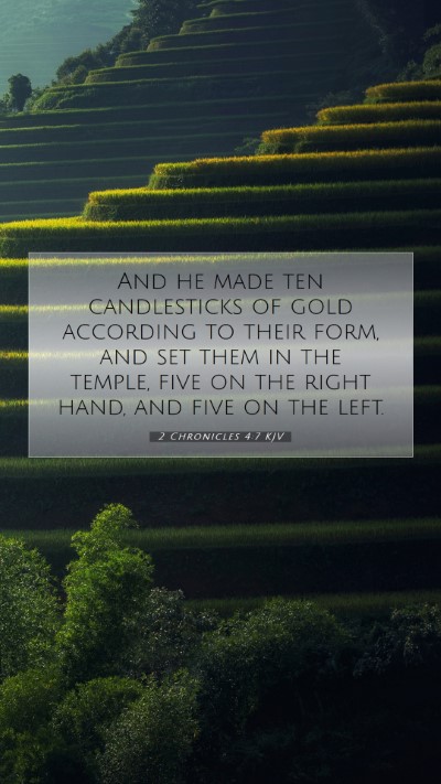 Picture 07 - 2 Chronicles 4:7 KJV Mobile Phone Wallpaper - And he made ten candlesticks of gold according to - Mobile Bible Verse Wallpaper