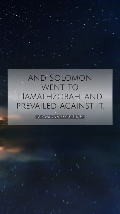 Picture 07 - 2 Chronicles 8:3 KJV Mobile Phone Wallpaper - And Solomon went to Hamathzobah, and prevailed - Mobile Bible Verse Wallpaper