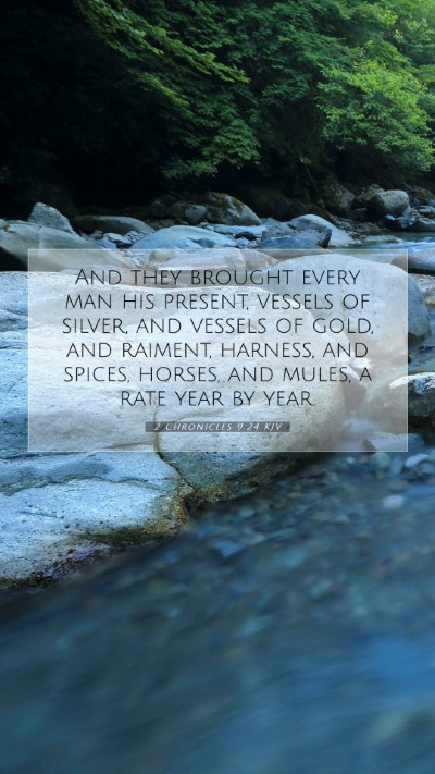 Picture 07 - 2 Chronicles 9:24 KJV Mobile Phone Wallpaper - And they brought every man his present, vessels - Mobile Bible Verse Wallpaper