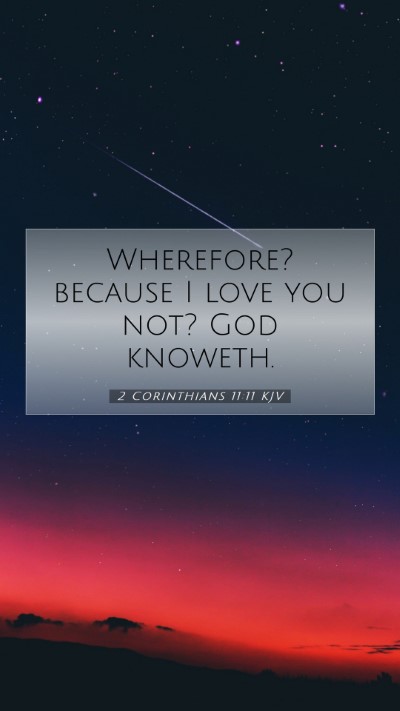 Picture 07 - 2 Corinthians 11:11 KJV Mobile Phone Wallpaper - Wherefore? because I love you not? God - Mobile Bible Verse Wallpaper
