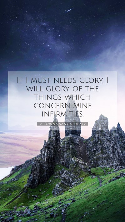 Picture 07 - 2 Corinthians 11:30 KJV Mobile Phone Wallpaper - If I must needs glory, I will glory of the things - Mobile Bible Verse Wallpaper