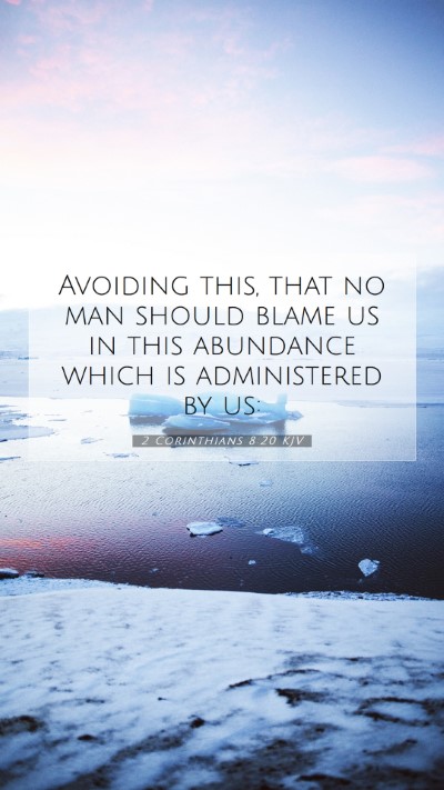Picture 07 - 2 Corinthians 8:20 KJV Mobile Phone Wallpaper - Avoiding this, that no man should blame us in - Mobile Bible Verse Wallpaper