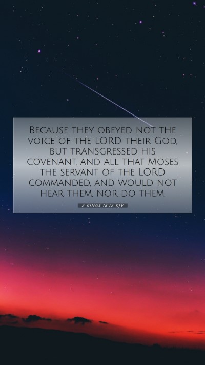 Picture 07 - 2 Kings 18:12 KJV Mobile Phone Wallpaper - Because they obeyed not the voice of the LORD - Mobile Bible Verse Wallpaper