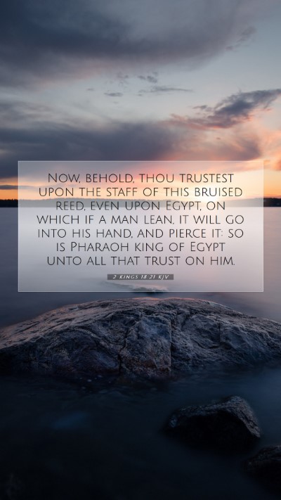 Picture 07 - 2 Kings 18:21 KJV Mobile Phone Wallpaper - Now, behold, thou trustest upon the staff of this - Mobile Bible Verse Wallpaper