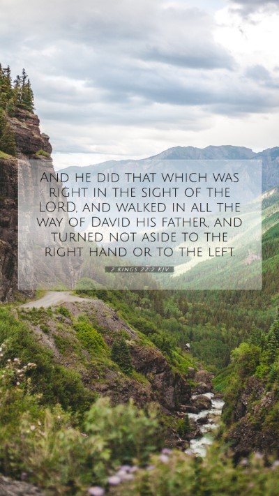 Picture 07 - 2 Kings 22:2 KJV Mobile Phone Wallpaper - And he did that which was right in the sight of - Mobile Bible Verse Wallpaper