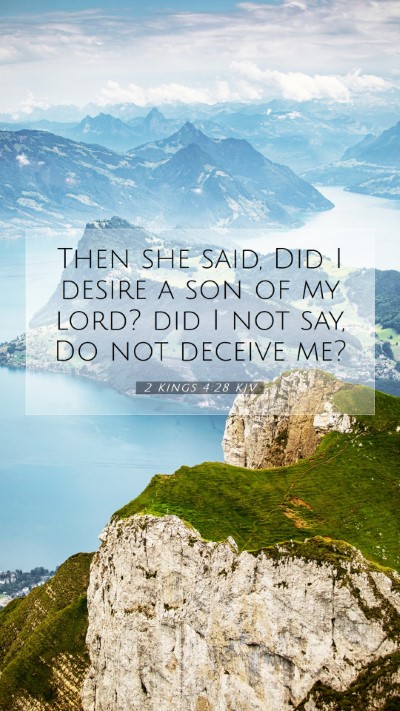 Picture 07 - 2 Kings 4:28 KJV Mobile Phone Wallpaper - Then she said, Did I desire a son of my lord? did - Mobile Bible Verse Wallpaper