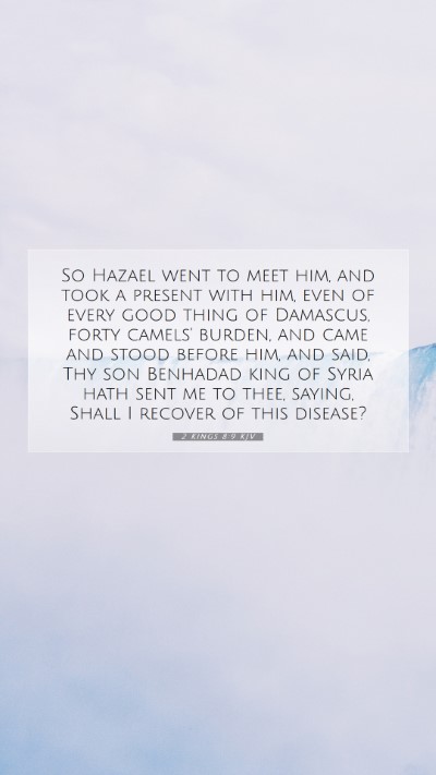 Picture 07 - 2 Kings 8:9 KJV Mobile Phone Wallpaper - So Hazael went to meet him, and took a present - Mobile Bible Verse Wallpaper