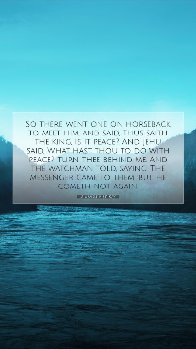 Picture 07 - 2 Kings 9:18 KJV Mobile Phone Wallpaper - So there went one on horseback to meet him, and - Mobile Bible Verse Wallpaper