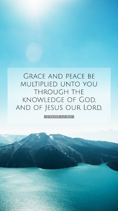 Picture 07 - 2 Peter 1:2 KJV Mobile Phone Wallpaper - Grace and peace be multiplied unto you through - Mobile Bible Verse Wallpaper