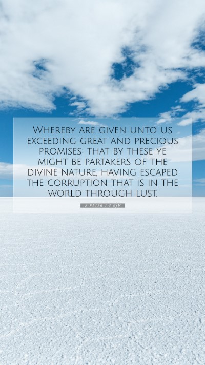 Picture 07 - 2 Peter 1:4 KJV Mobile Phone Wallpaper - Whereby are given unto us exceeding great and - Mobile Bible Verse Wallpaper