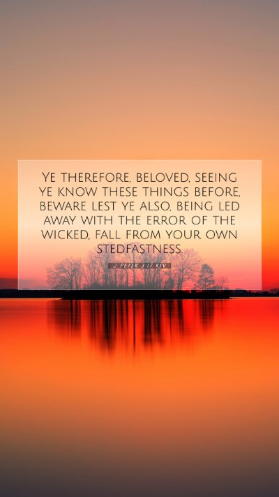Picture 07 - 2 Peter 3:17 KJV Mobile Phone Wallpaper - Ye therefore, beloved, seeing ye know these - Mobile Bible Verse Wallpaper